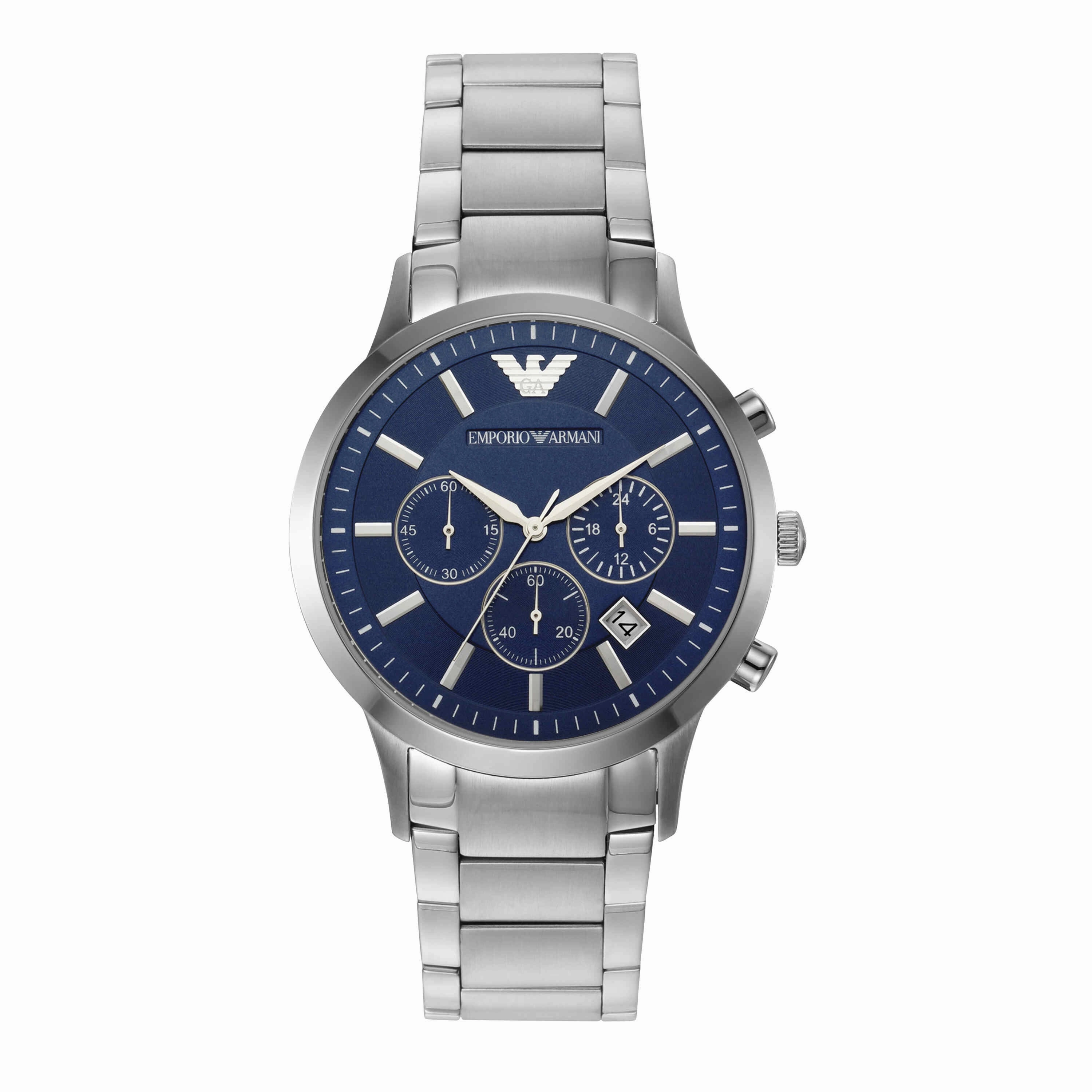 Emporio Armani Silver Tone Chronograph Watch AR2448