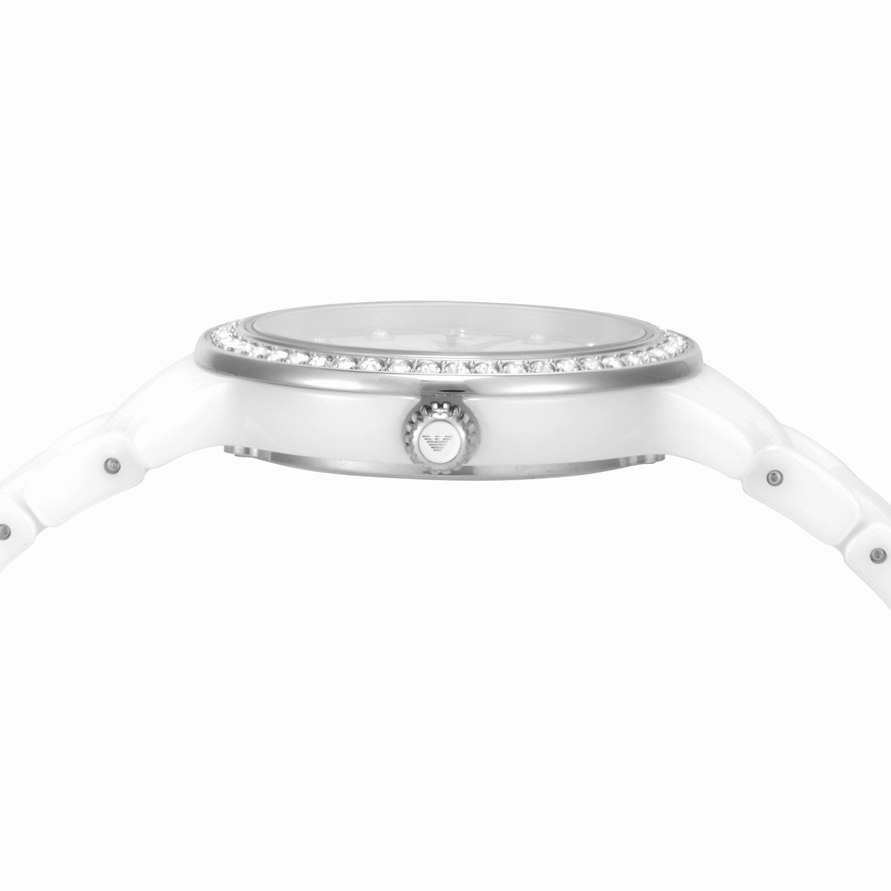 Emporio Armani White Analogue Watch AR70013