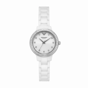 Emporio Armani White Analogue Watch AR70013