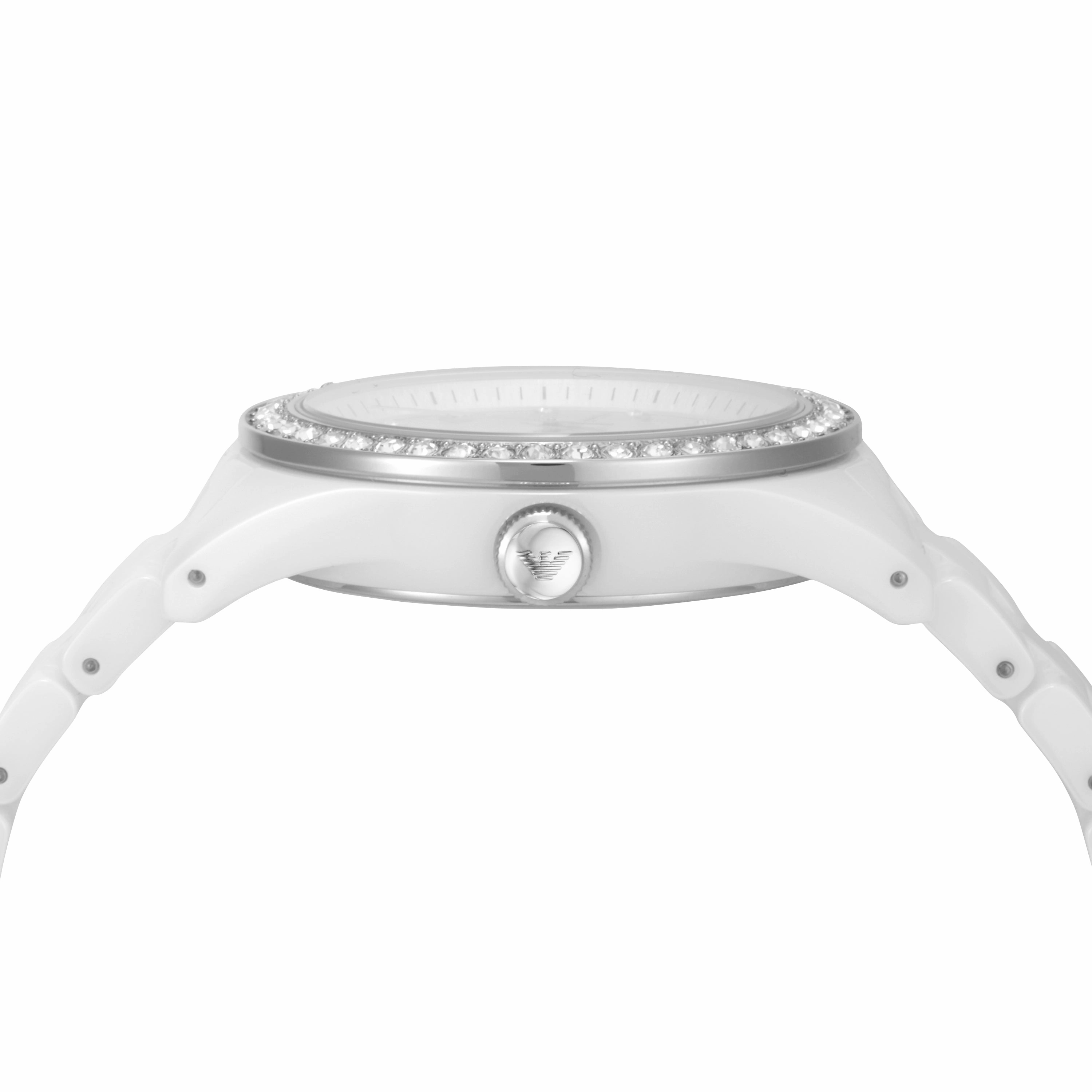 Emporio Armani White Analogue Watch AR70014