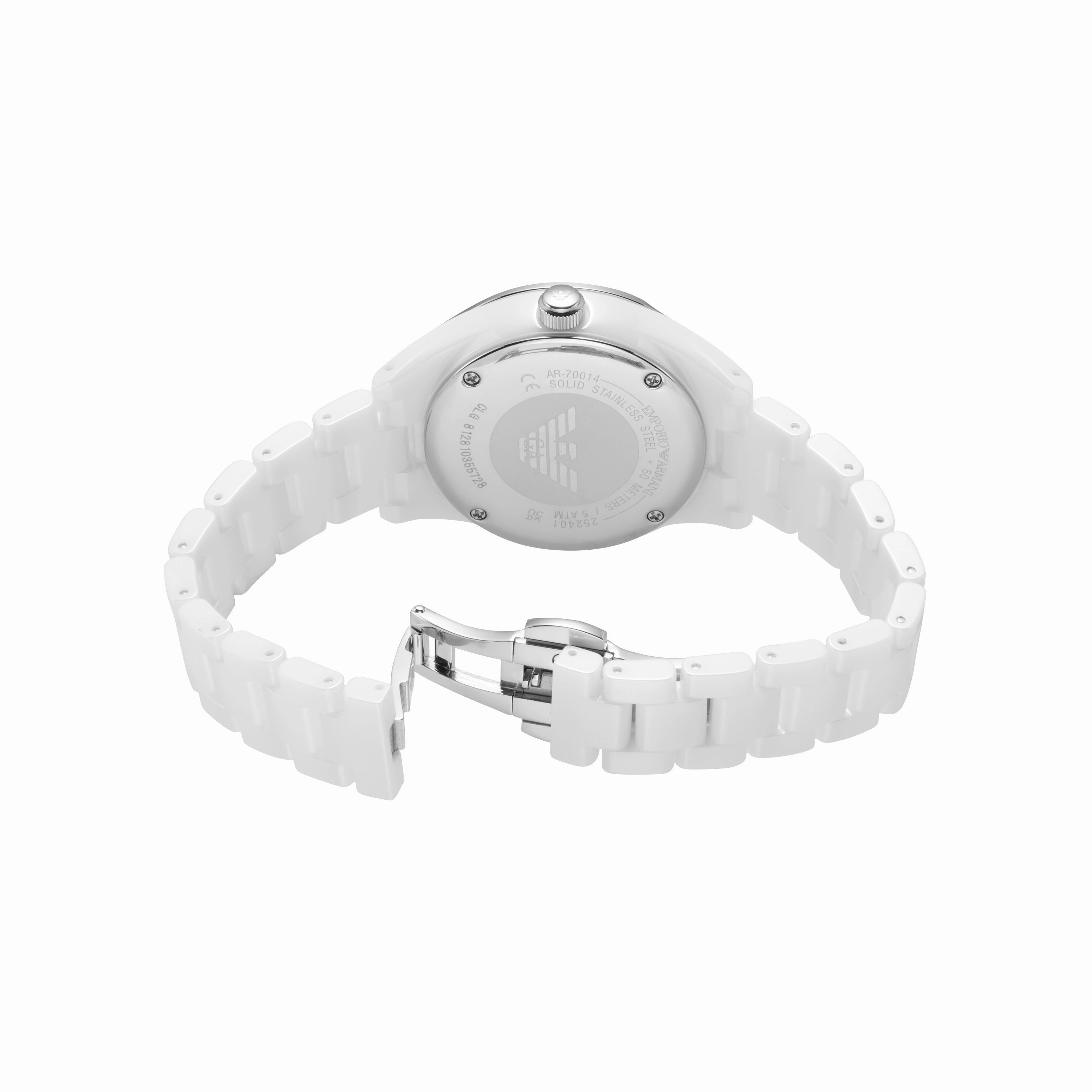 Emporio Armani White Analogue Watch AR70014