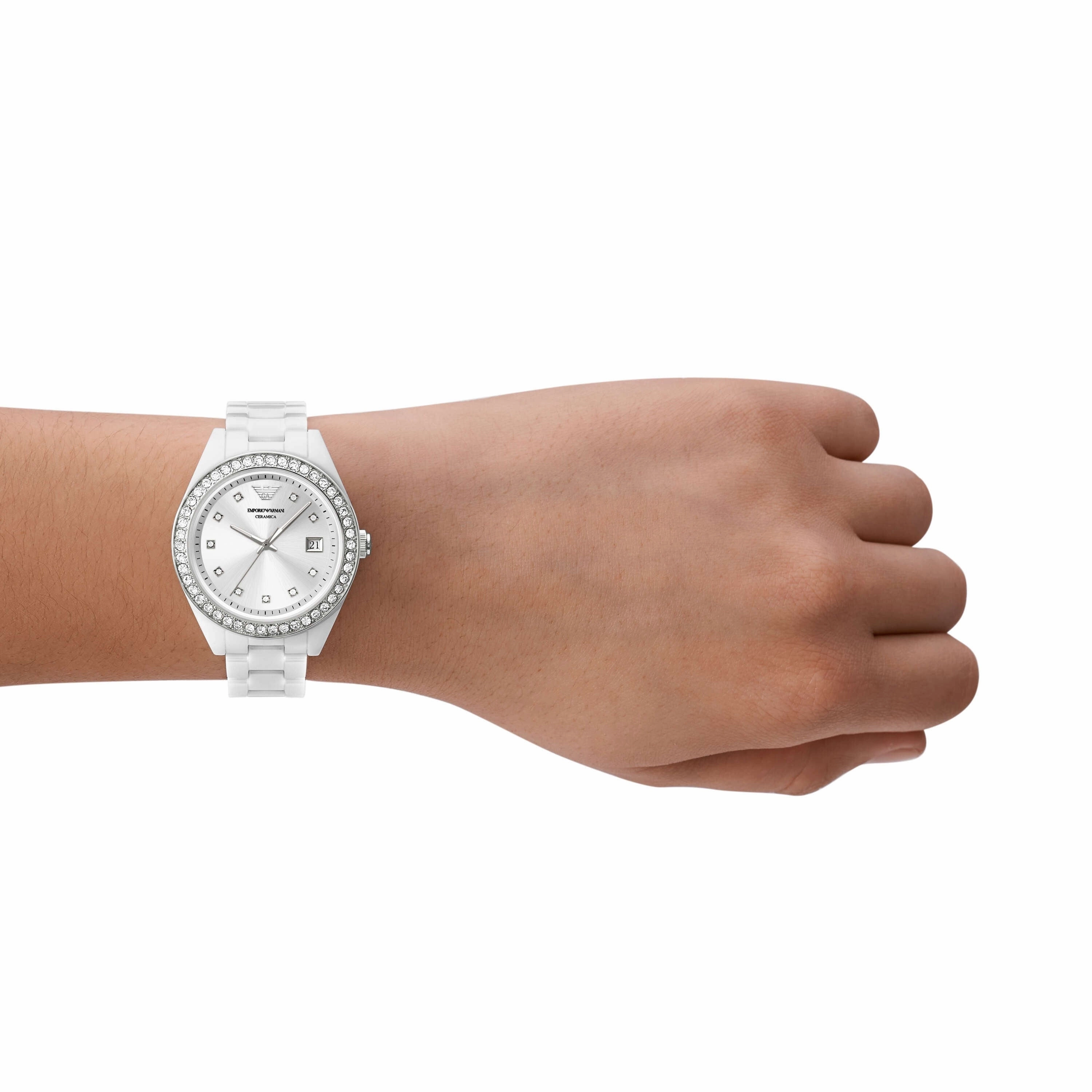 Emporio Armani White Analogue Watch AR70014