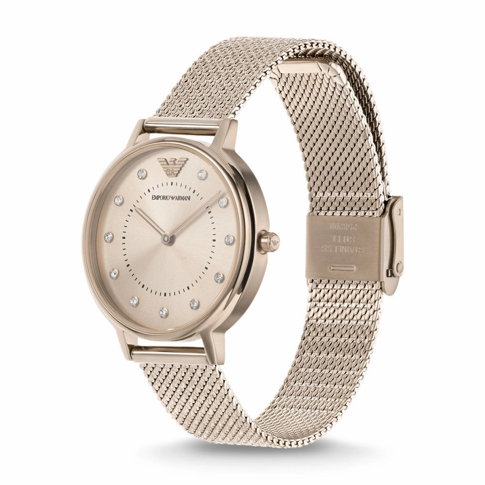 Emporio Armani Women's Two-Hand Pink Stainless Steel Watch AR11129
