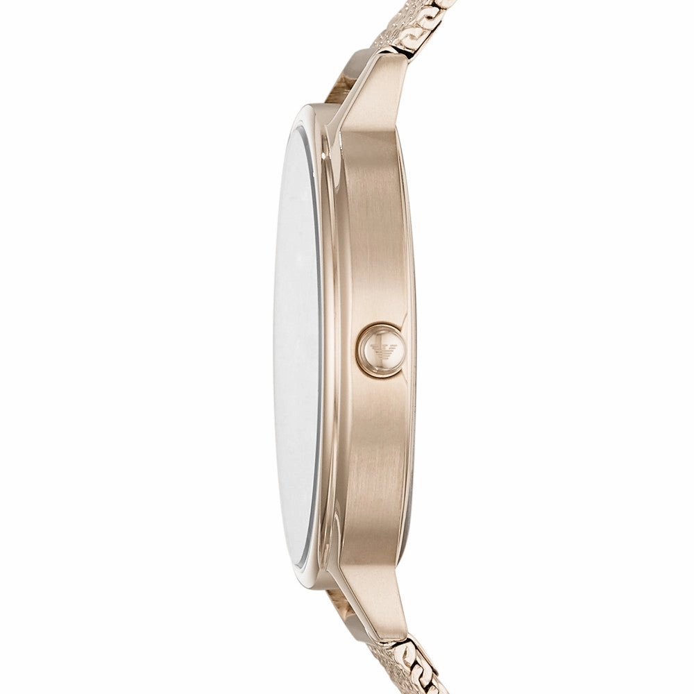 Emporio Armani Women's Two-Hand Pink Stainless Steel Watch AR11129