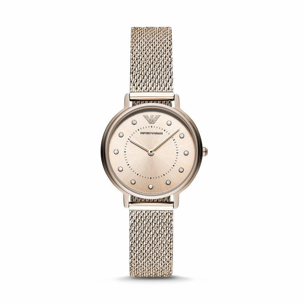 Emporio Armani Women's Two-Hand Pink Stainless Steel Watch AR11129