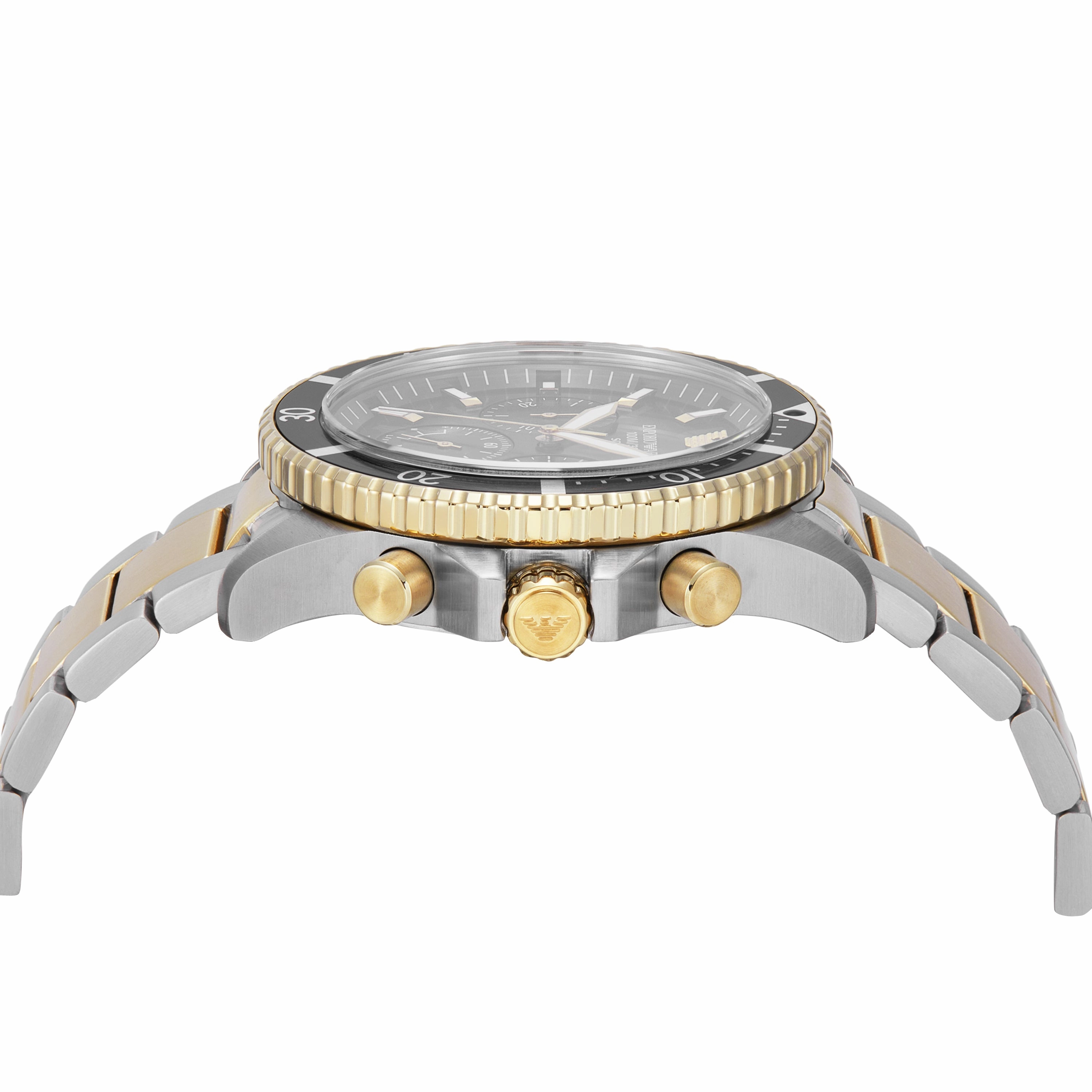 Emporio Armani World Explorer Solar Black Dial Stainless Steel Watch AR11680