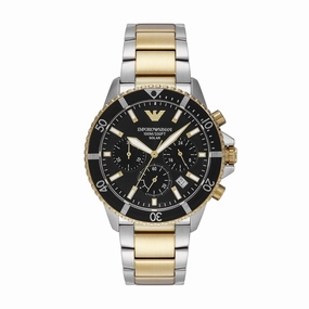 Emporio Armani World Explorer Solar Black Dial Stainless Steel Watch AR11680