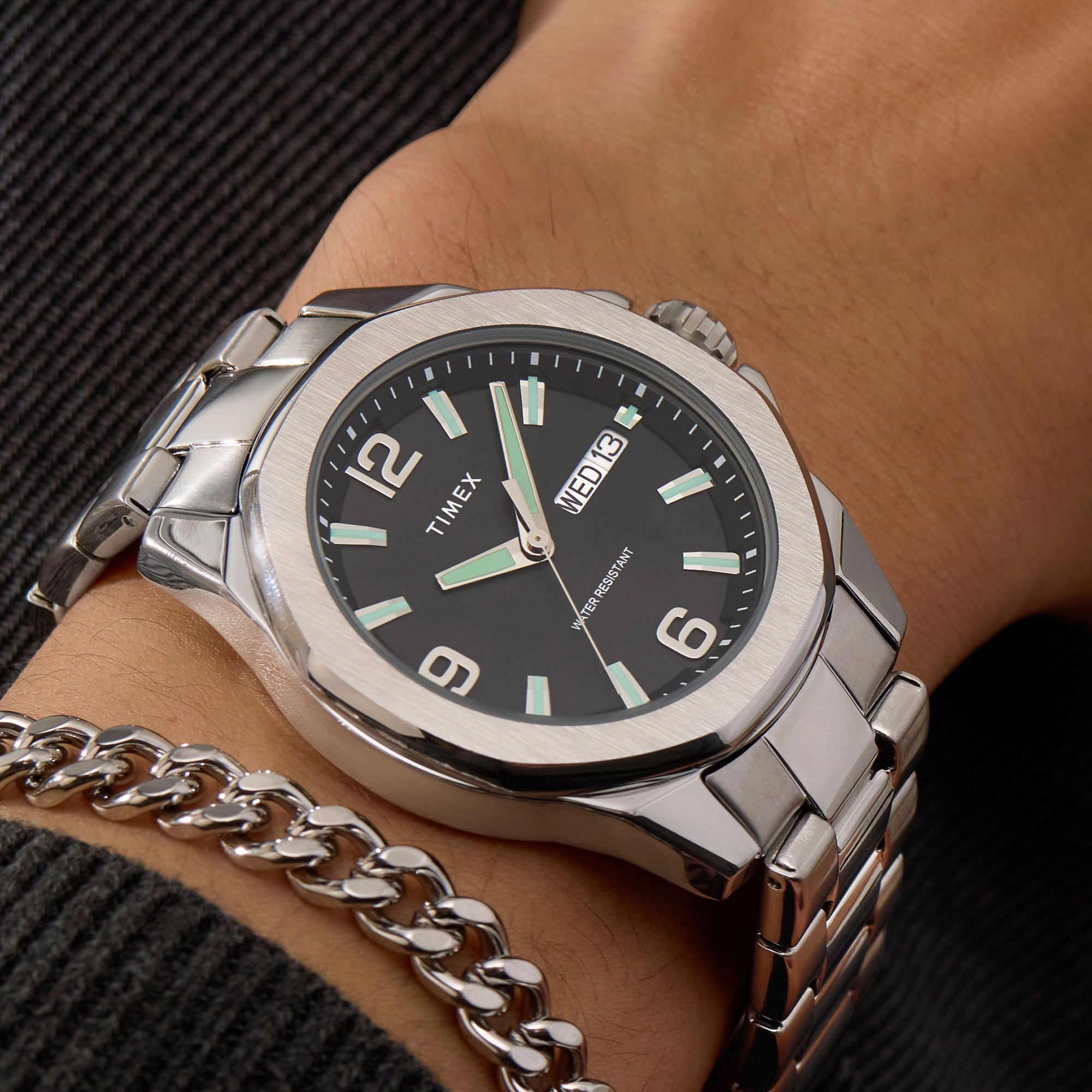 Essex Avenue Day-Date 46mm Stainless Steel Band