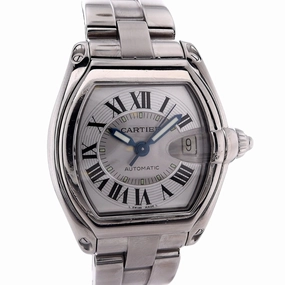 Estate Cartier Stainless Steel Roadster Silver Roman Dial 2510