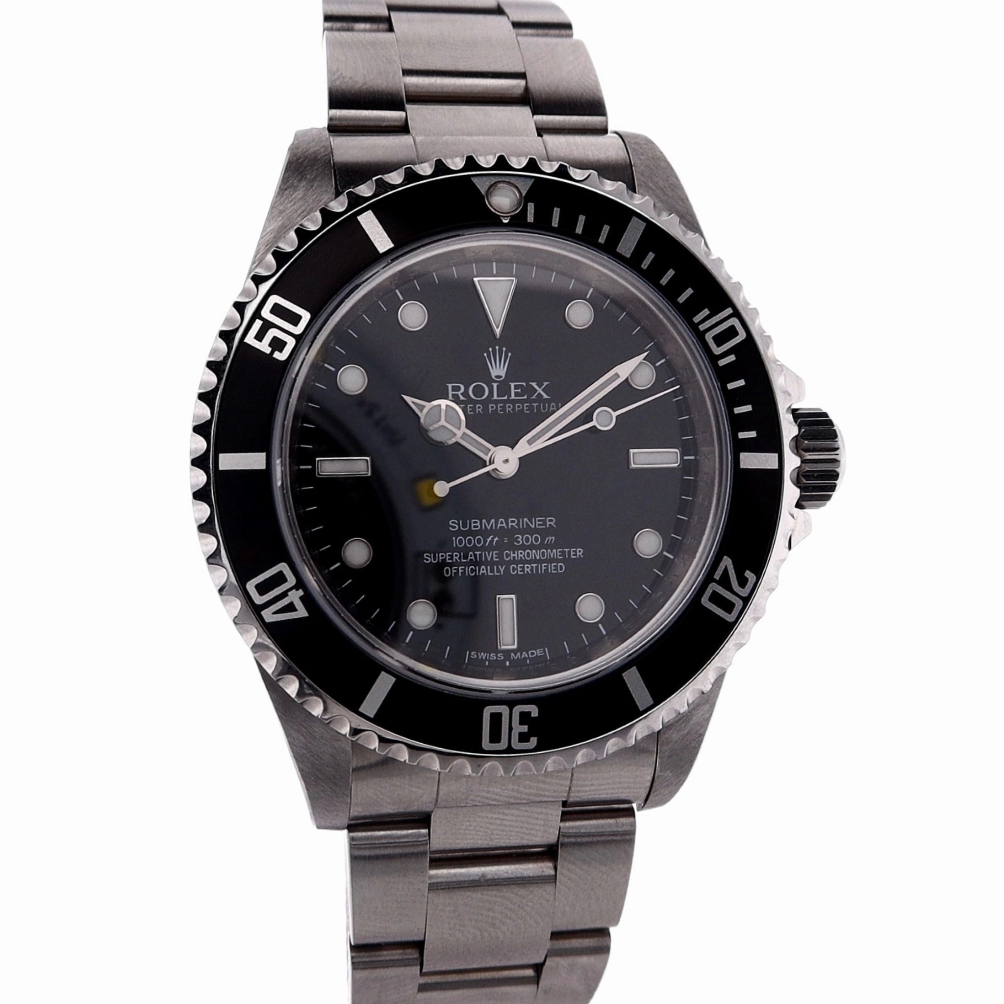 Estate Rolex Stainless Steel Oyster Perpetual Submariner Black Dial C.2010