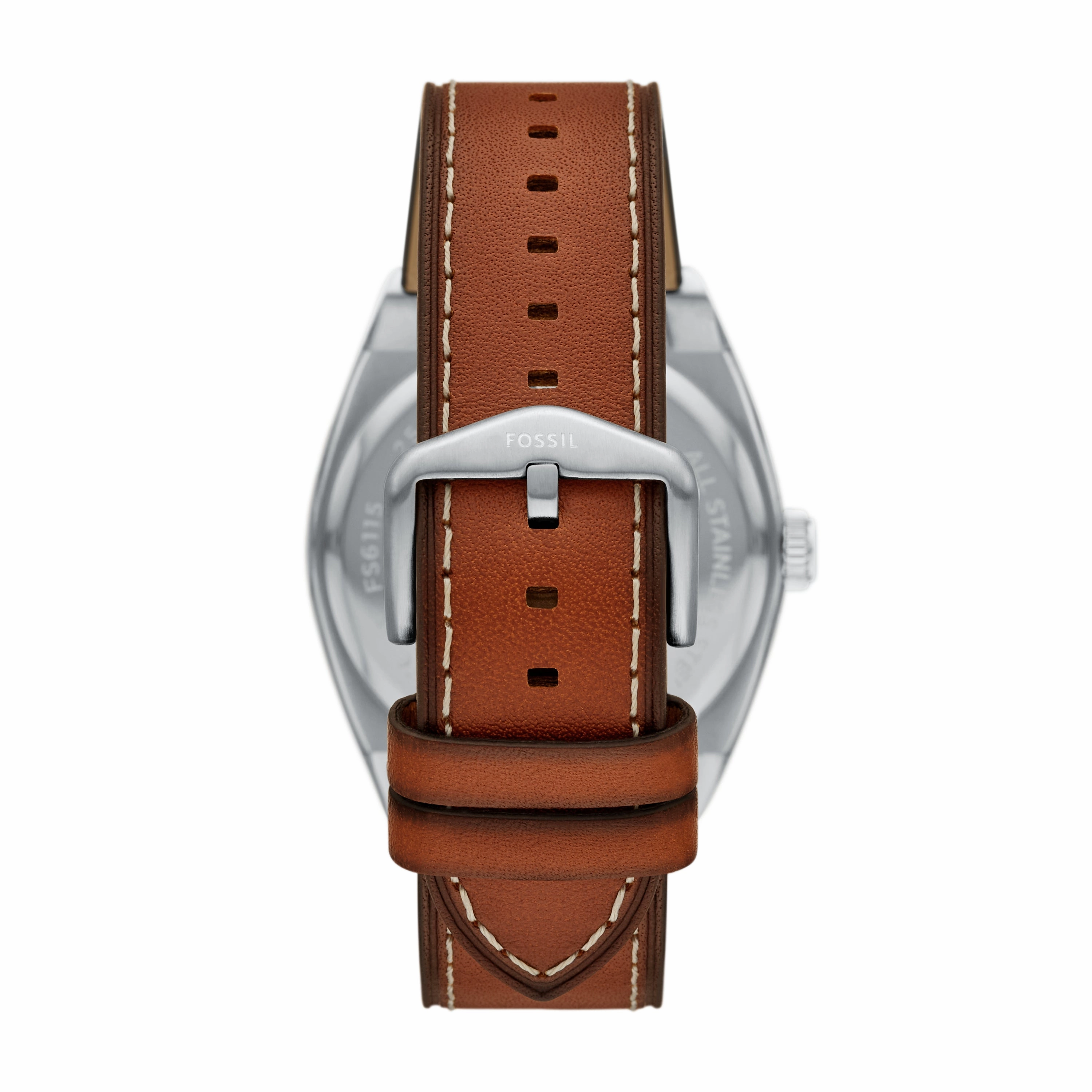 Everett Three-Hand Date Brown Leather Watch