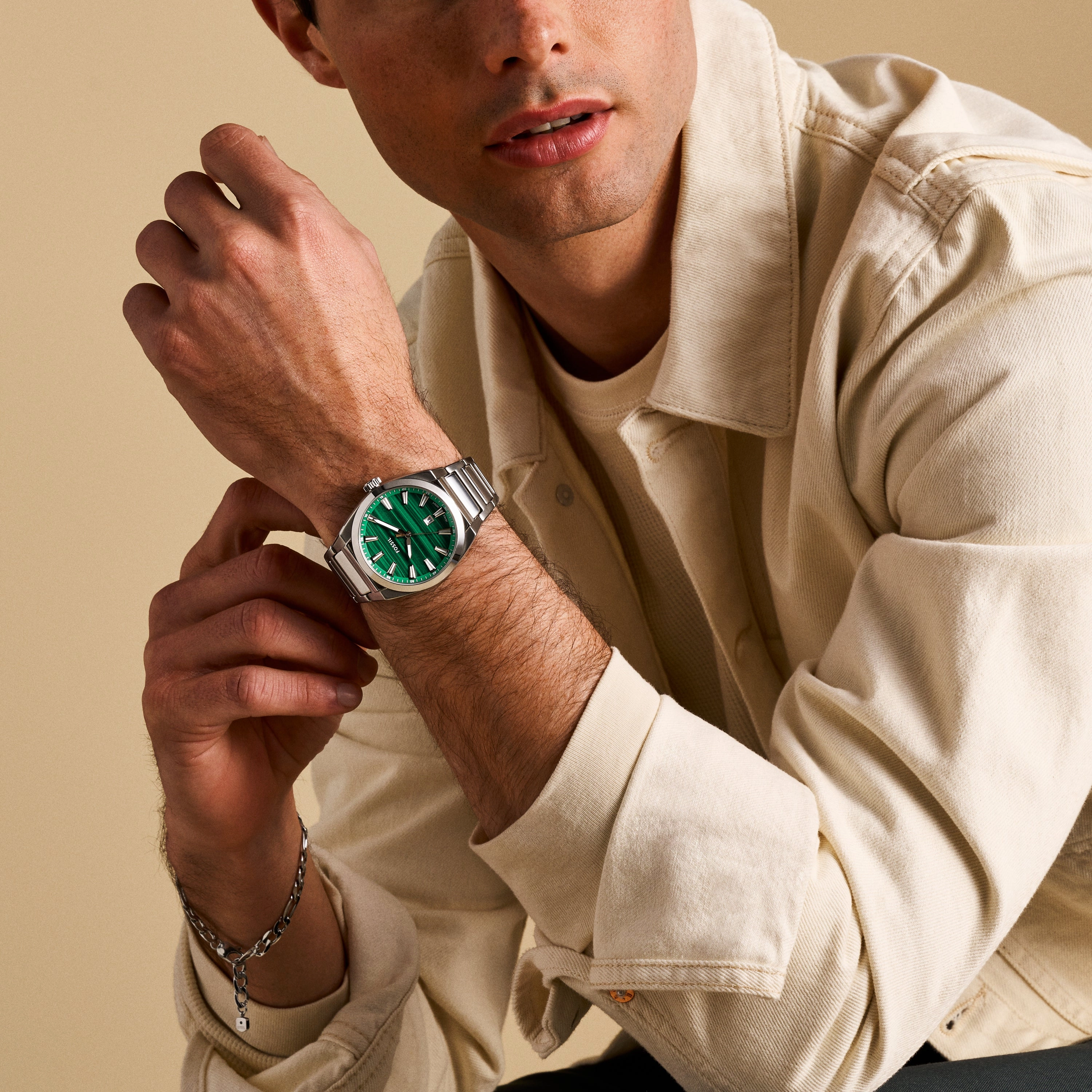 Everett Three-Hand Date Stainless Steel Watch