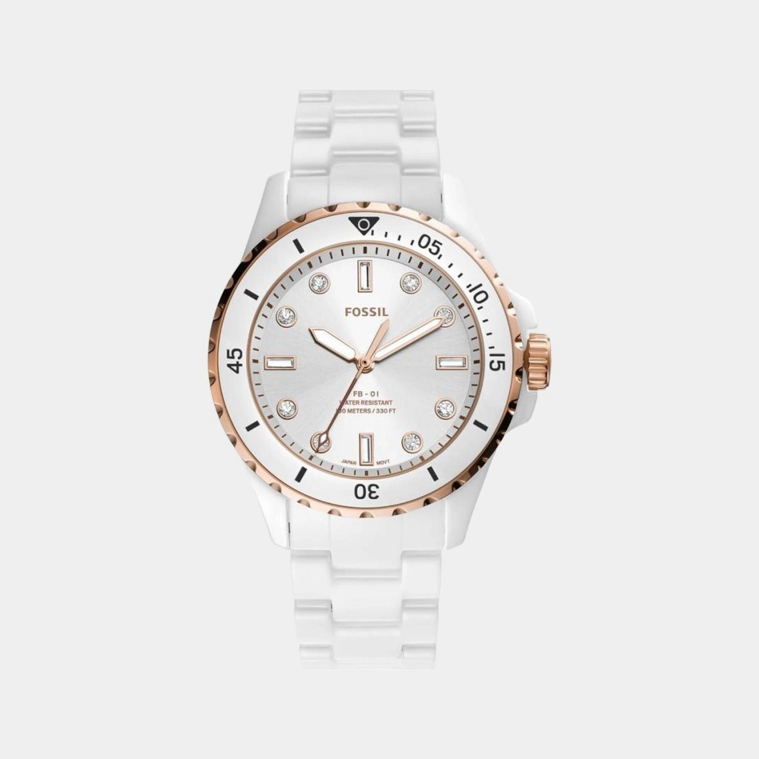 FB-01 Women Quartz White Dial Analog Ceramic Watch CE1107