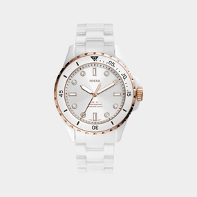 FB-01 Women Quartz White Dial Analog Ceramic Watch CE1107