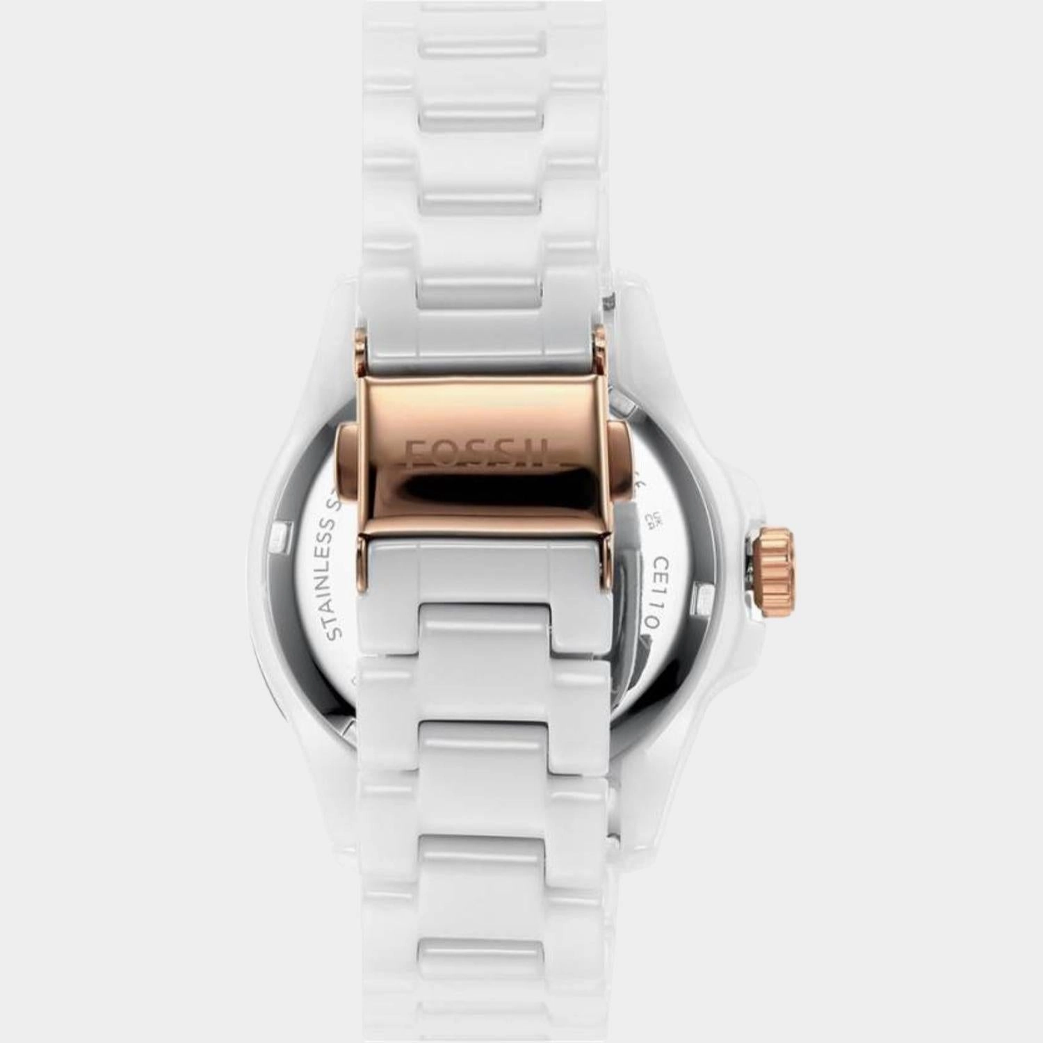 FB-01 Women Quartz White Dial Analog Ceramic Watch CE1107