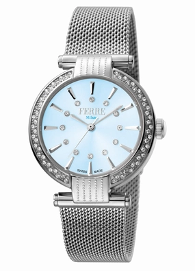 Ferre Milano  Women's Black Dial Stainless Steel  Watch