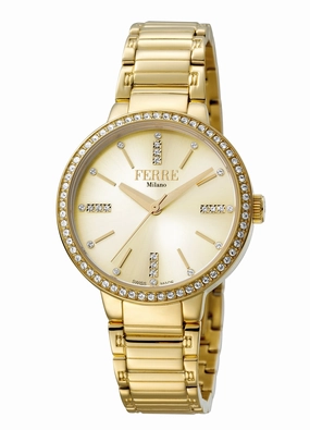 Ferre Milano  Women's Gold Dial Stainless Steel  Watch