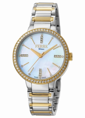 Ferre Milano  Women's Light Blue MOP Dial Stainless Steel  Watch
