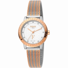 Ferre Milano Women's Watch - Classic White Dial Two Tone Bracelet | FM1L174M0091