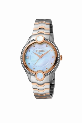 Ferre Milano Women's White MOP Dial Stainless Steel Watch