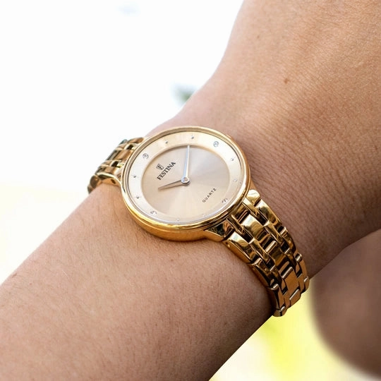 Festina Elegance and Durability Women's Watch with Beige Dial and Stainless Steel Strap F20601/2