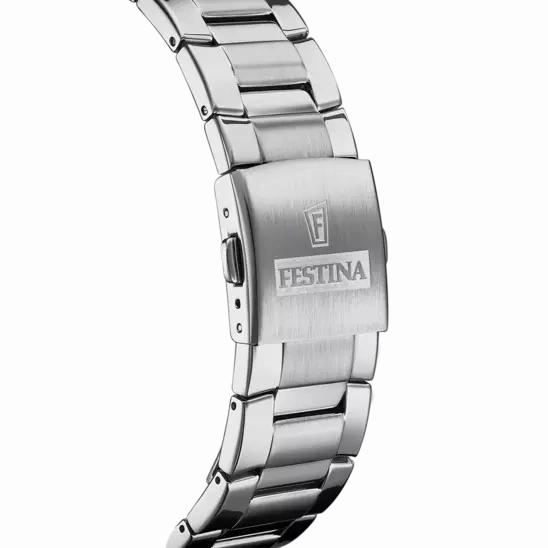 Festina Men's Classic Chronograph Watch with Black Dial and Stainless Steel Band F20463/4