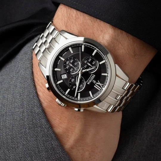 Festina Swiss Made Black Dial Stainless Steel Bracelet Men's Watch F20040/4