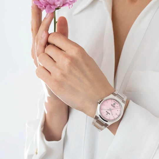 Festina Swiss Made Pink Dial Stainless Steel Bracelet Women's Watch F20052/3