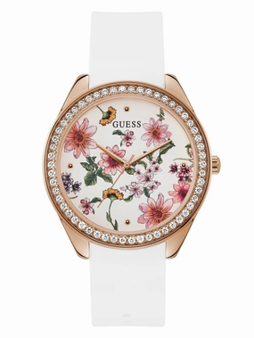Floral and Rhinestone Analog Watch
