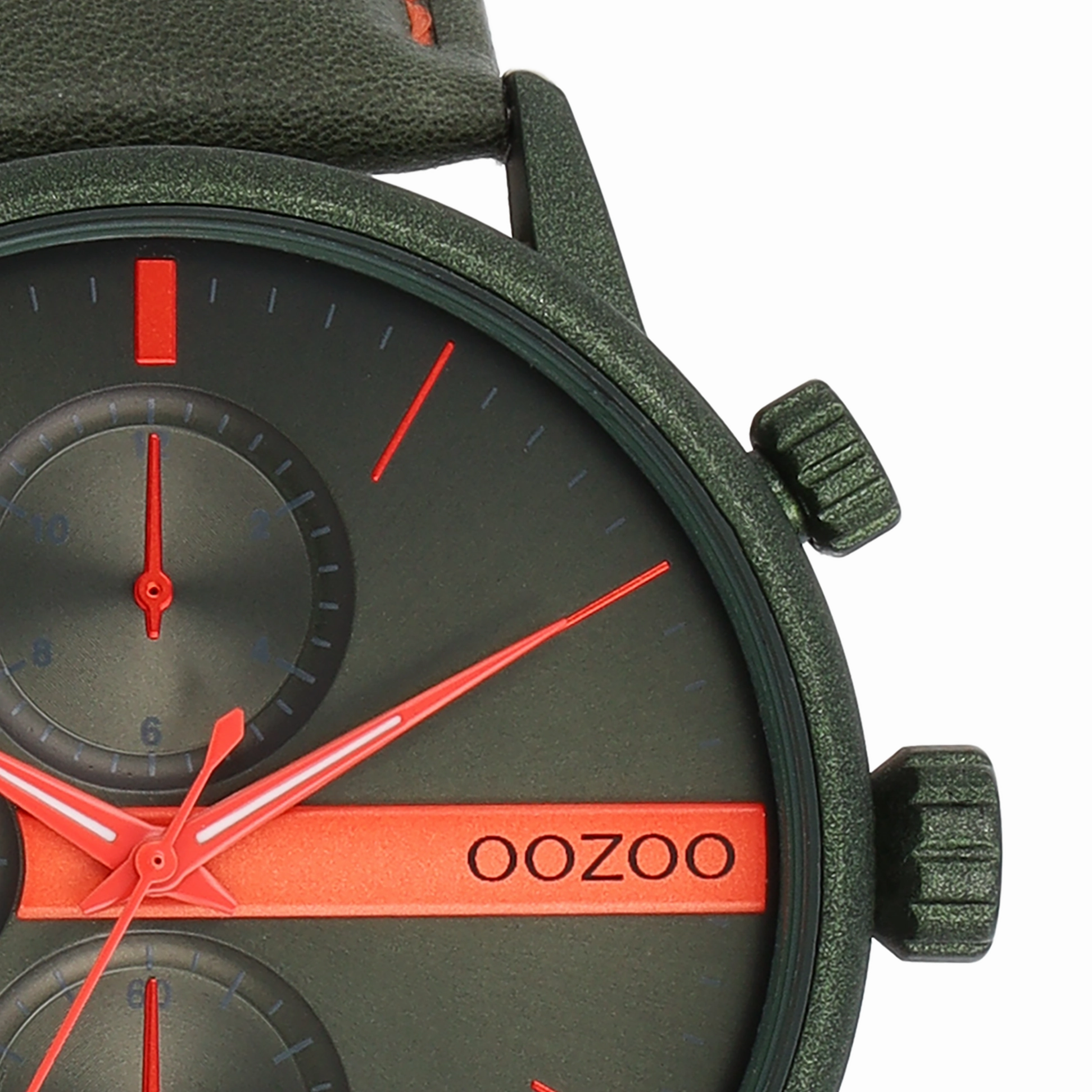 Forest green OOZOO watch with leather strap - C11227
