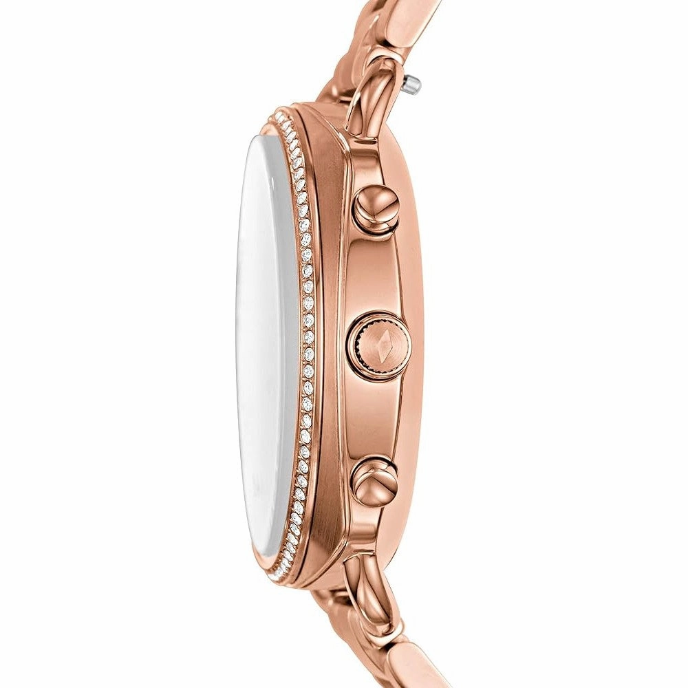 Fossil Hybrid FTW1208 White Dial Rose Gold Stainless Steel Smartwatch Women's Watch.