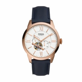 Fossil ME3171 Townsman Automatic Navy Leather Watch Unisex