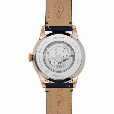 Fossil ME3171 Townsman Automatic Navy Leather Watch Unisex