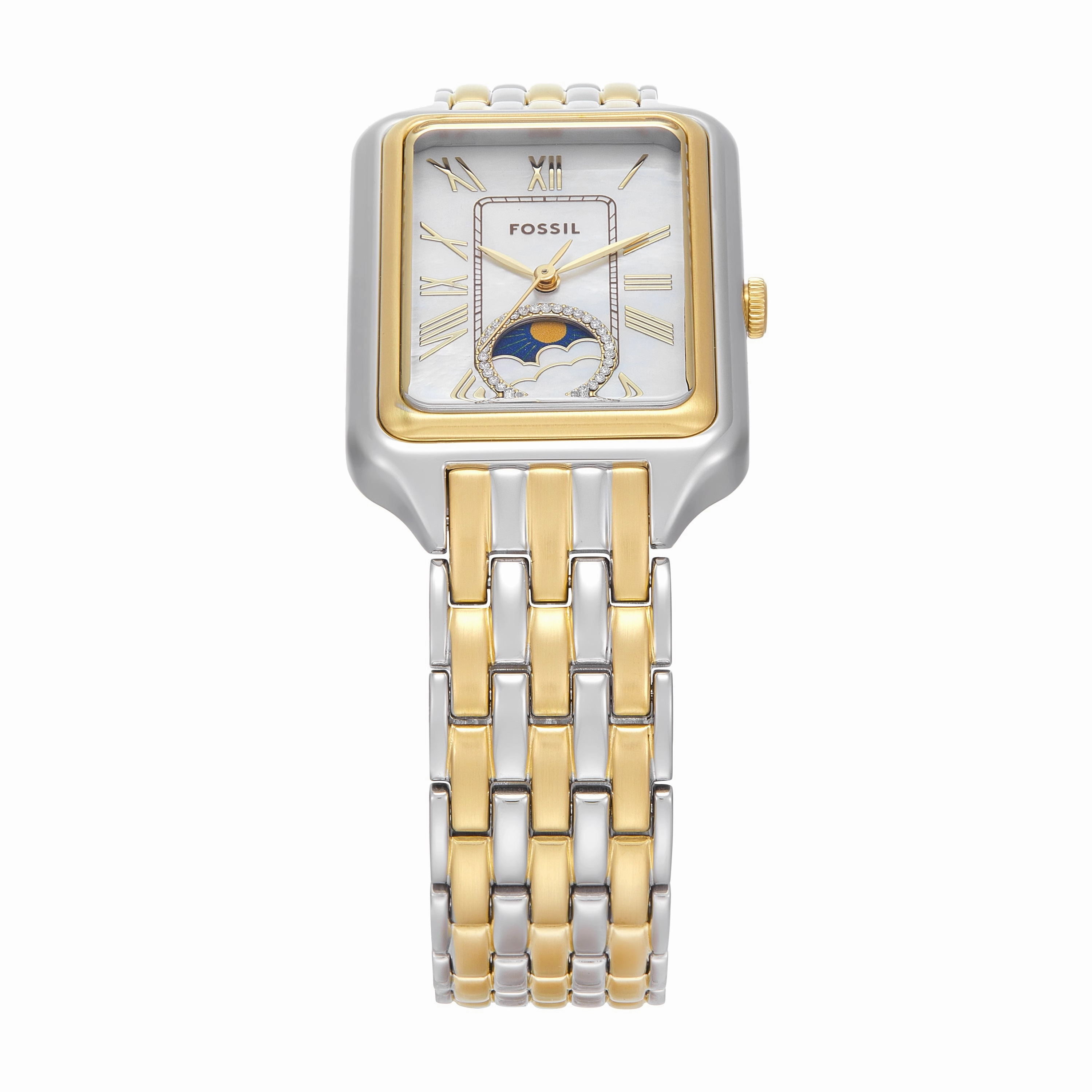 Fossil Raquel Sun Moon Multifunction Two-Tone Stainless Steel Watch ES5399