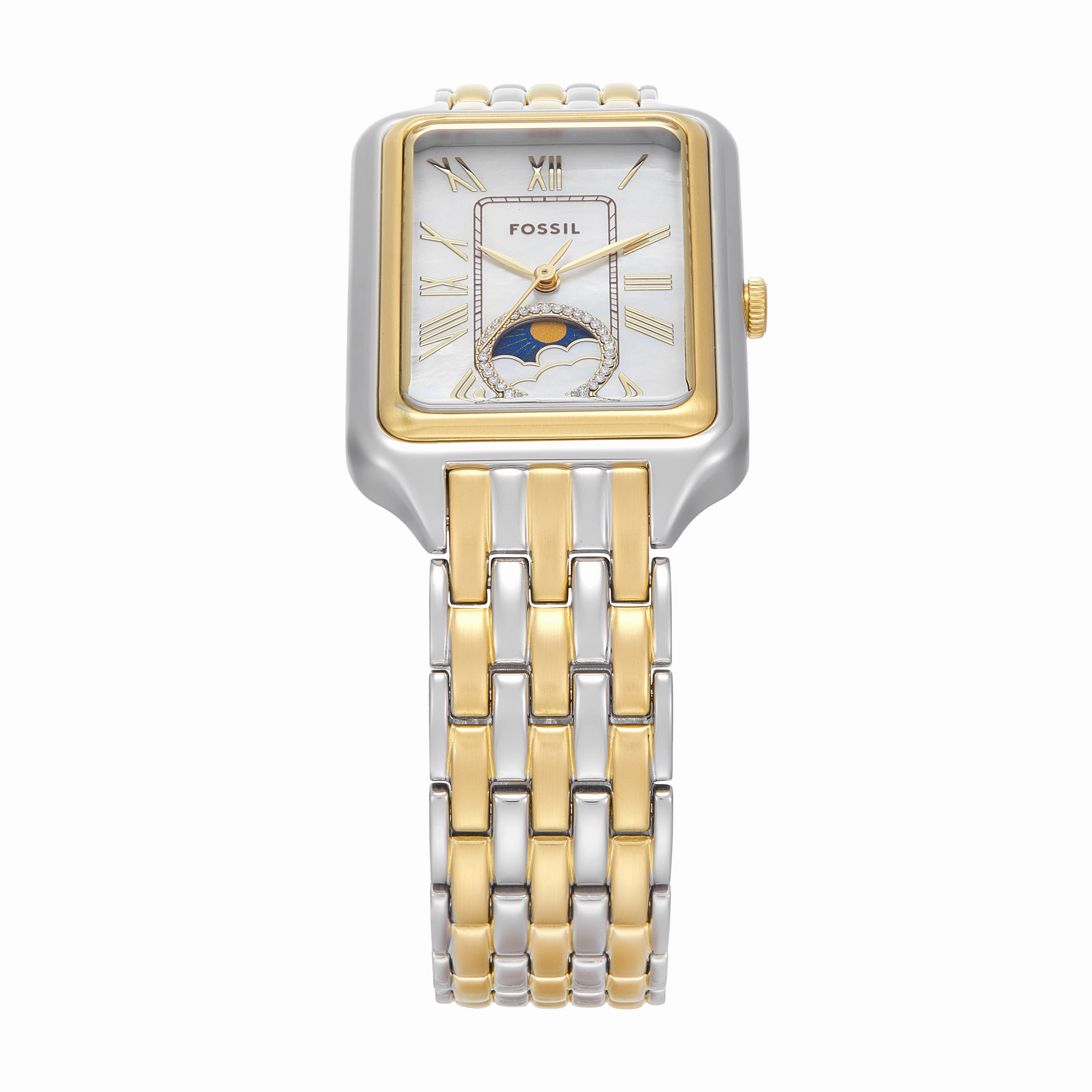 Fossil Raquel Sun Moon Multifunction Two-Tone Stainless Steel Watch ES5399