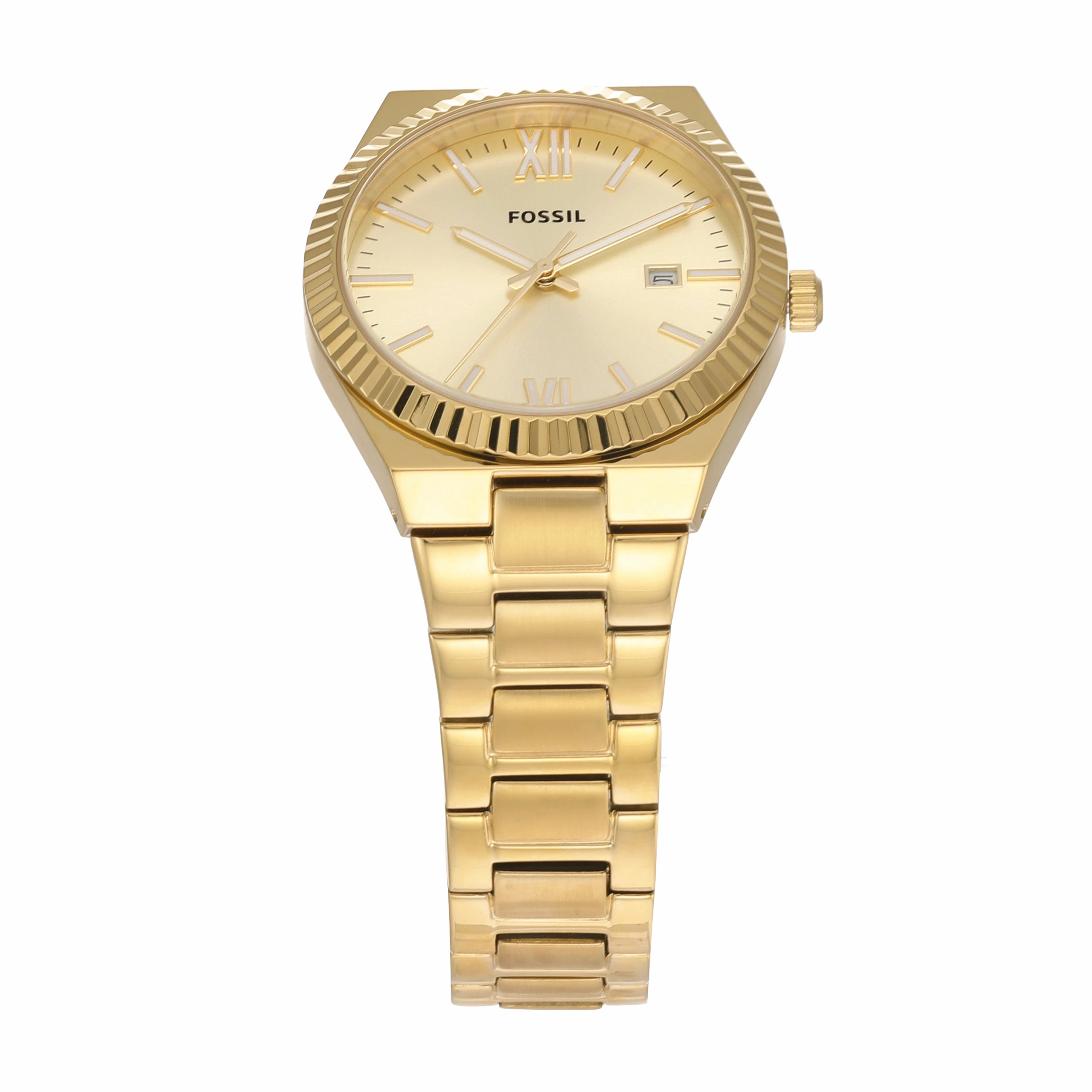 Fossil Scarlette Gold-Tone Stainless Steel Watch with Date Function ES5299