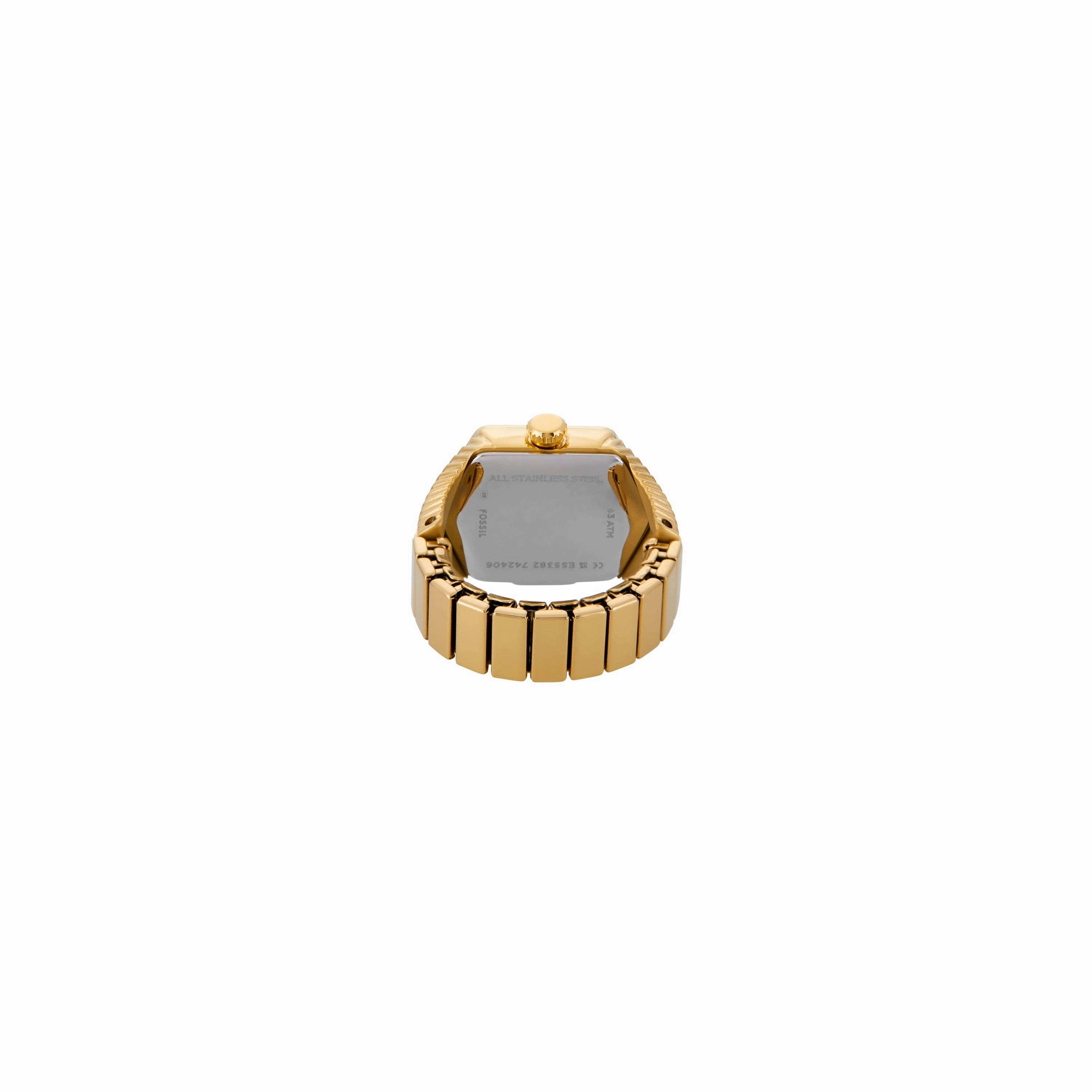 Fossil Two-Hand Gold Stainless Steel Ring Watch ES5382
