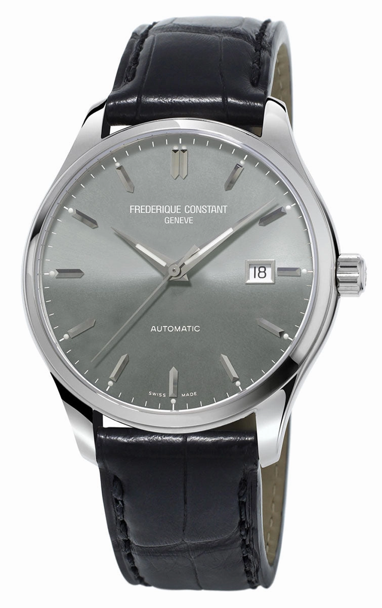 Frederique Constant Classic Index Automatic Steel Mens Watch E-Strap Date FC-303LGS5B6