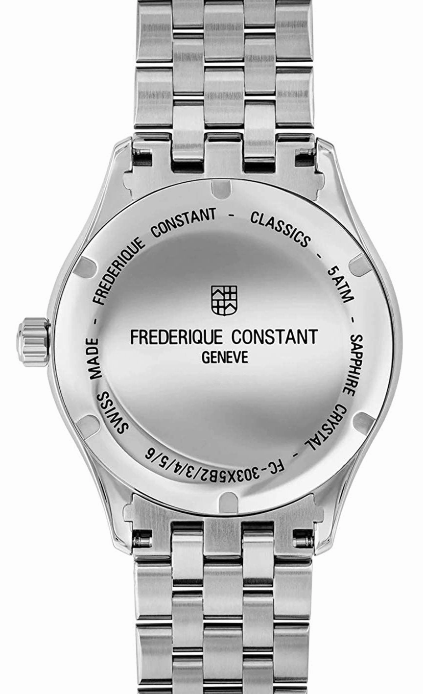 Frederique Constant Classics Index Automatic Stainless Steel Black Dial Date Mens Watch FC-303BN5B6B