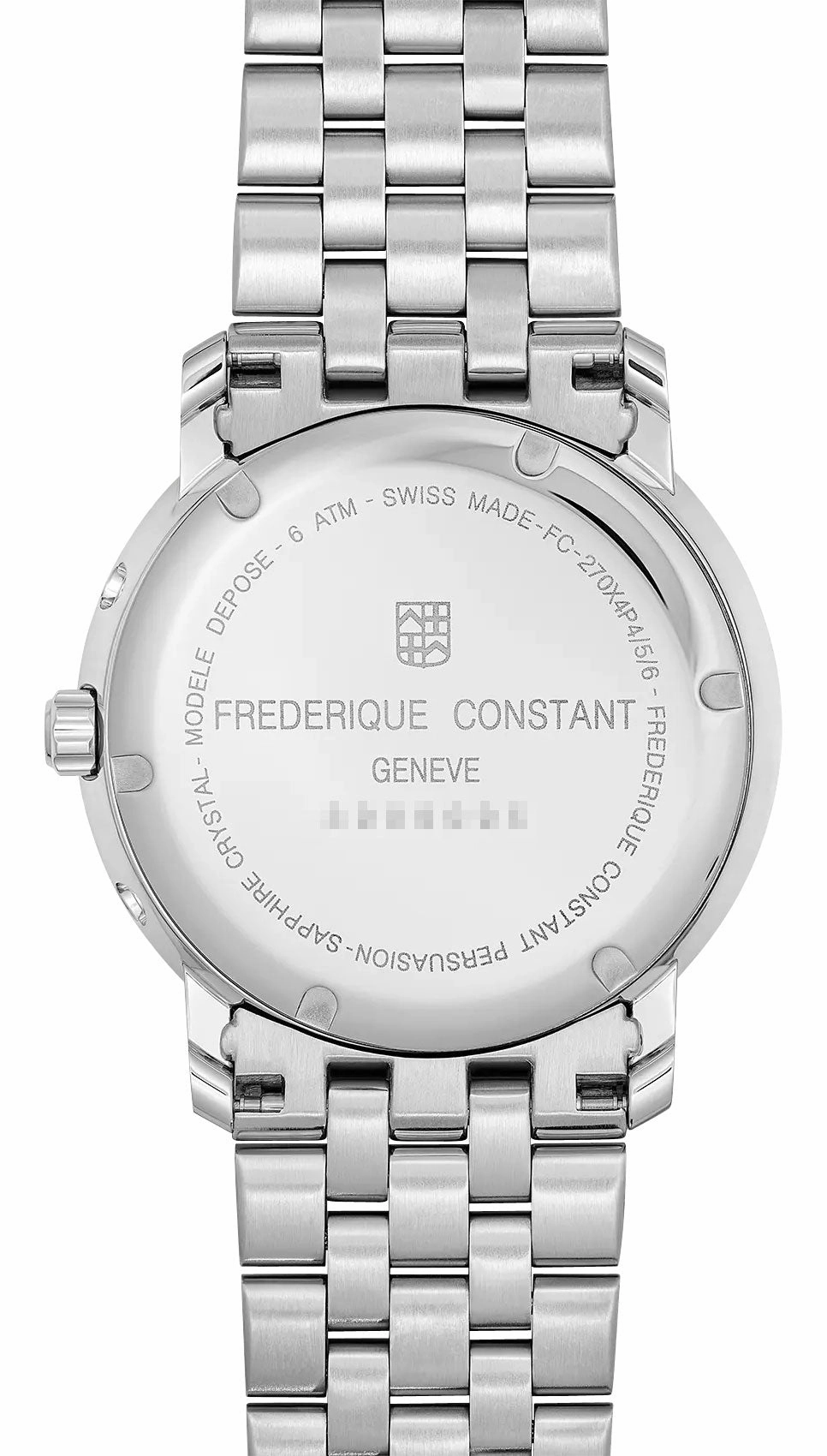 Frederique Constant Classics Index Business Timer Stainless Steel Blue Dial Day/Date/Week Moonphase Quartz Mens Watch FC-270N4P6B