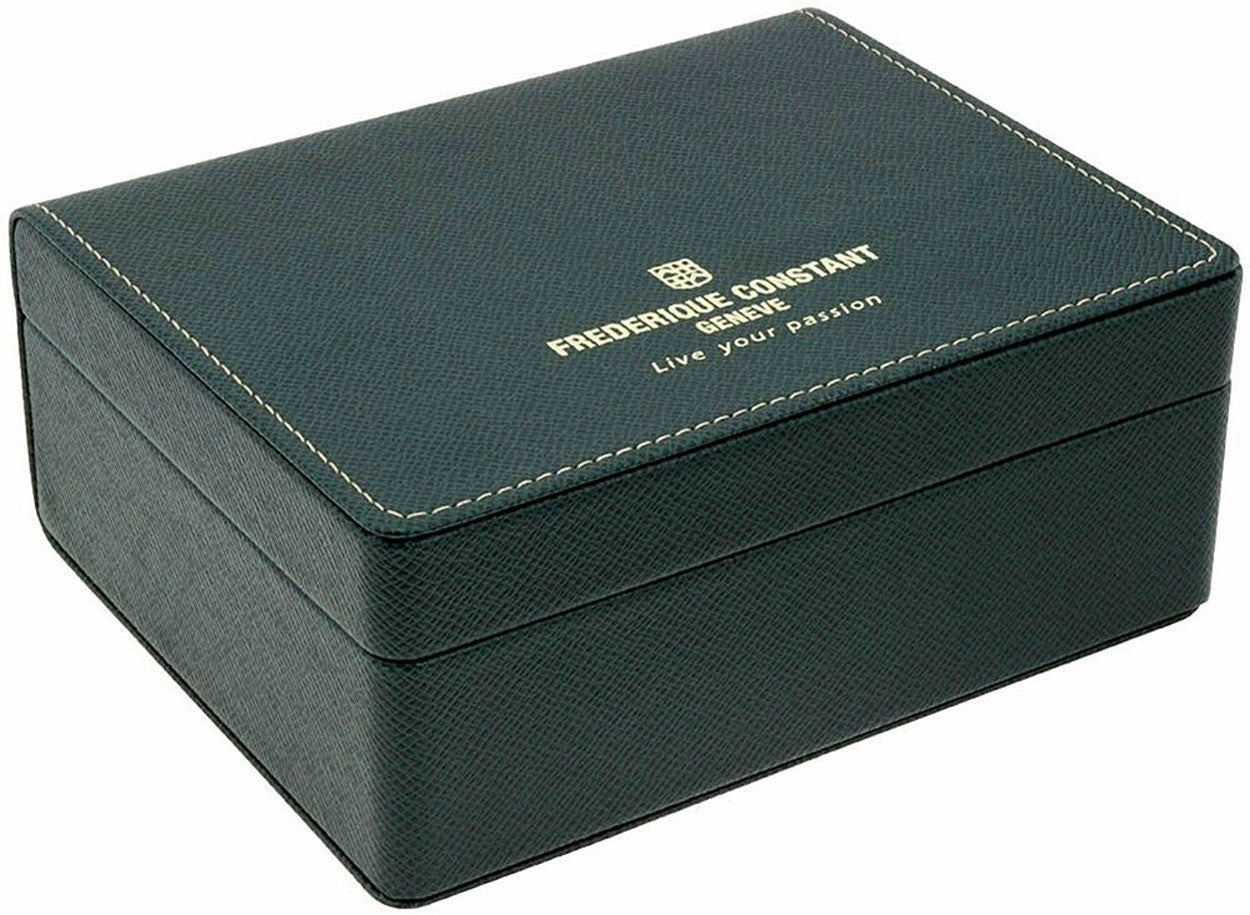 Frederique Constant Slimline Silver Dial Date Black Leather Strap Quartz Mens Watch FC-245M5S6