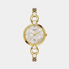 Fria Women's Mother Of Pearl Analog Brass Watch TWEL18101