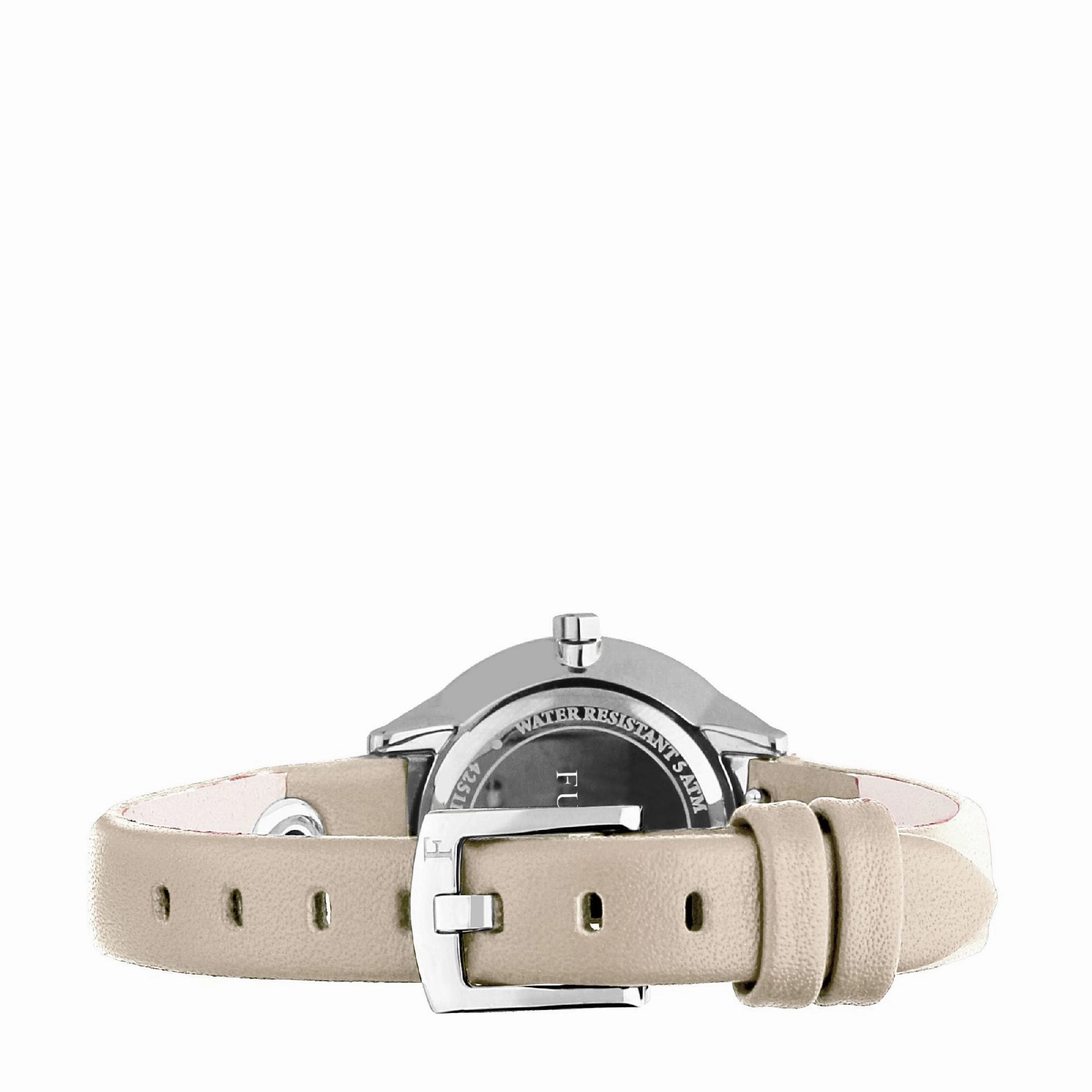 Furla Women's Pin Beige Dial Calfskin Leather Watch