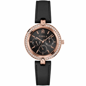 Furla WW00030002L3 Logo Black leather Womens Watch