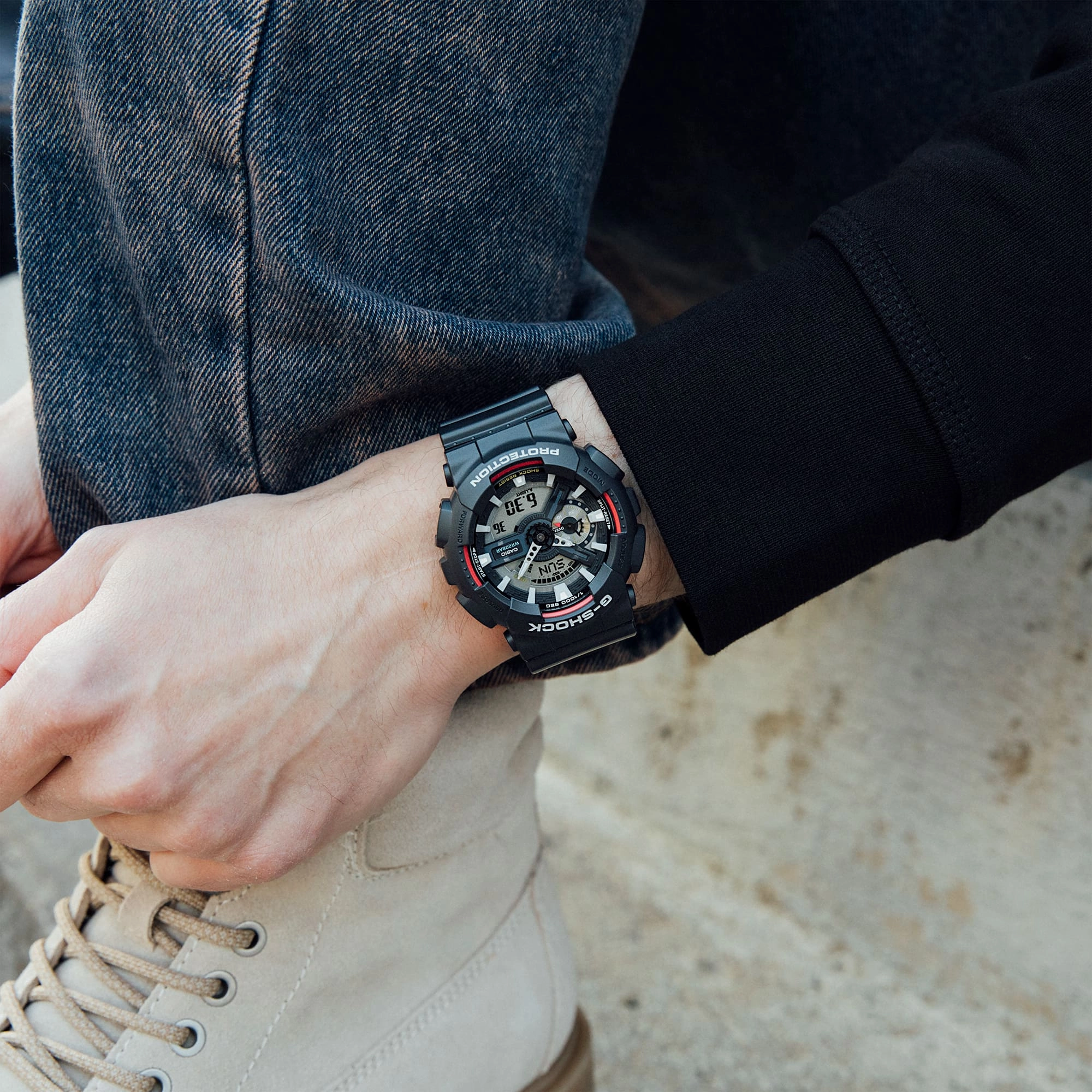 G-Shock Analog Digital Black Dial Black Resin Band Watch GA110RL-1A