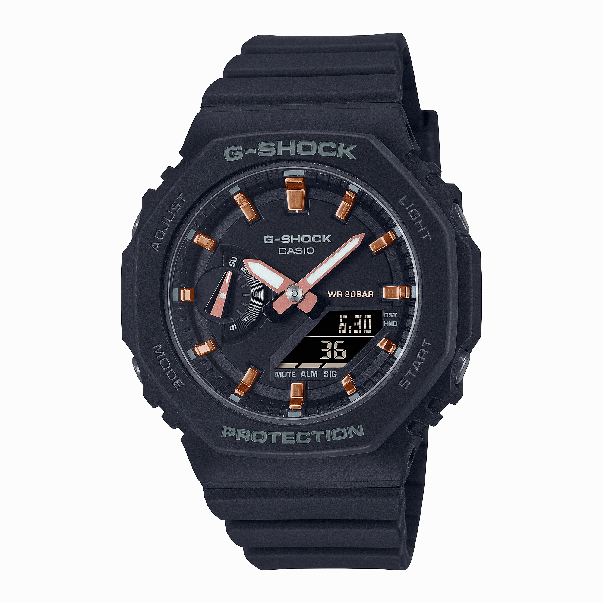 G-Shock Analog Digital DUO 2100 Mid Size Black Resin Band Watch GMAS2100-1A
