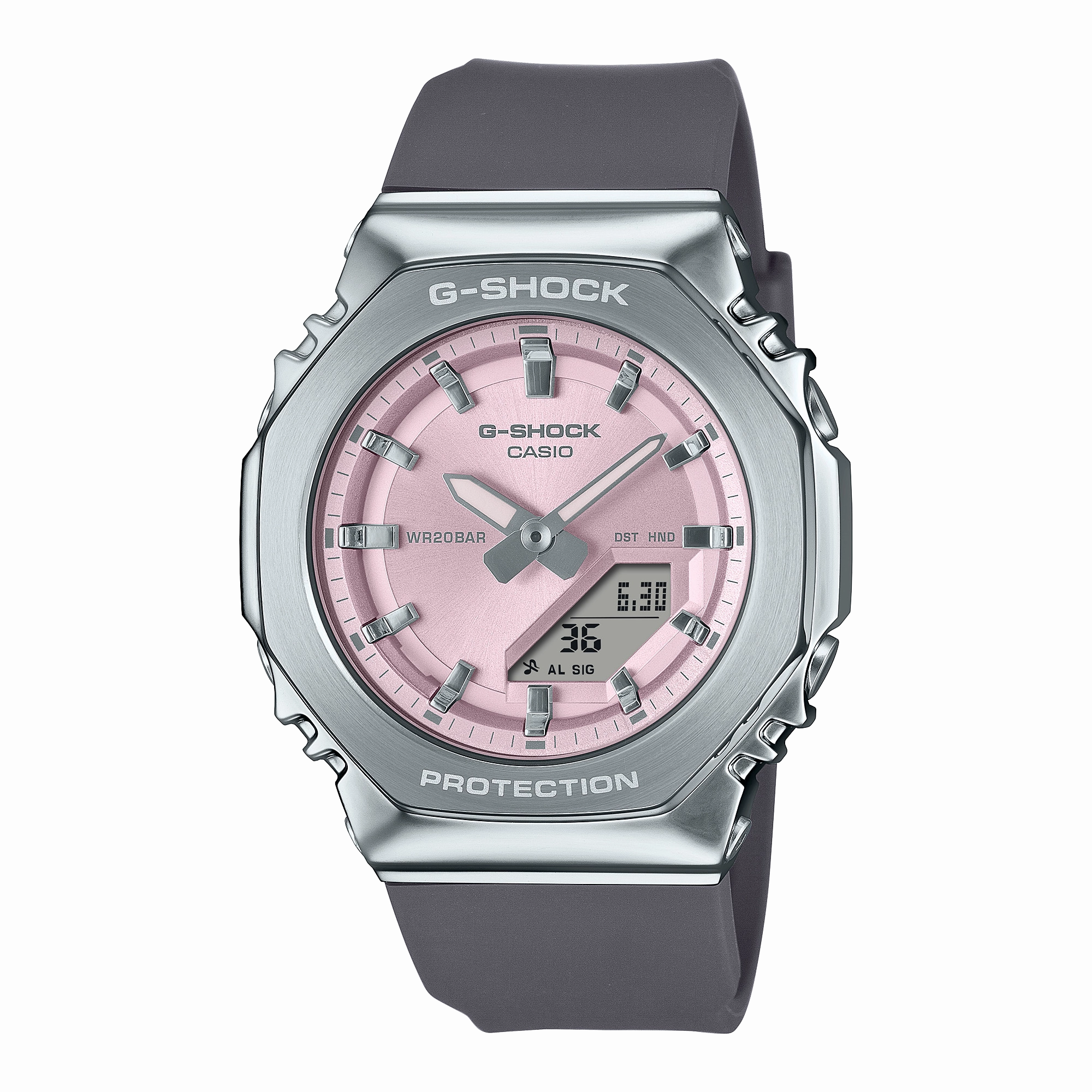 G-Shock Analog Digital Pink Dial Grey Resin Band Watch GMS2110-4A
