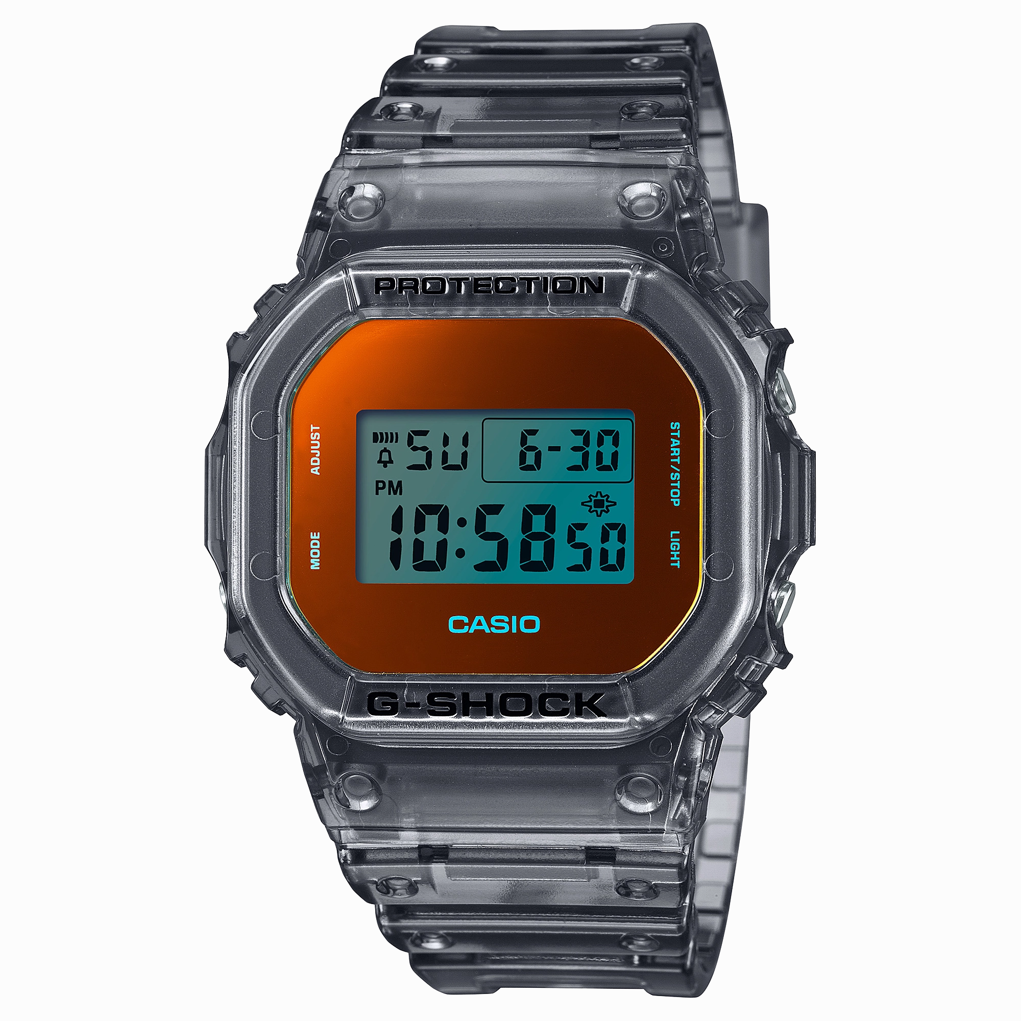 G-Shock Analog Digital Transparent Resin Band Watch DW5600TLS-8D