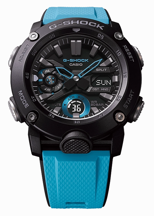 G-Shock Carbon Core Blue Band Watch GA2000-1A2