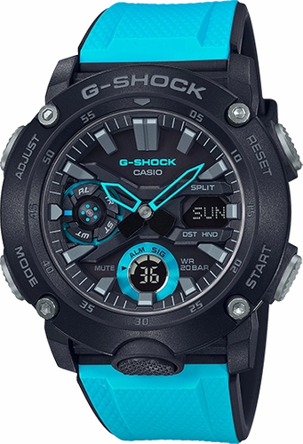 G-Shock Carbon Core Blue Band Watch GA2000-1A2
